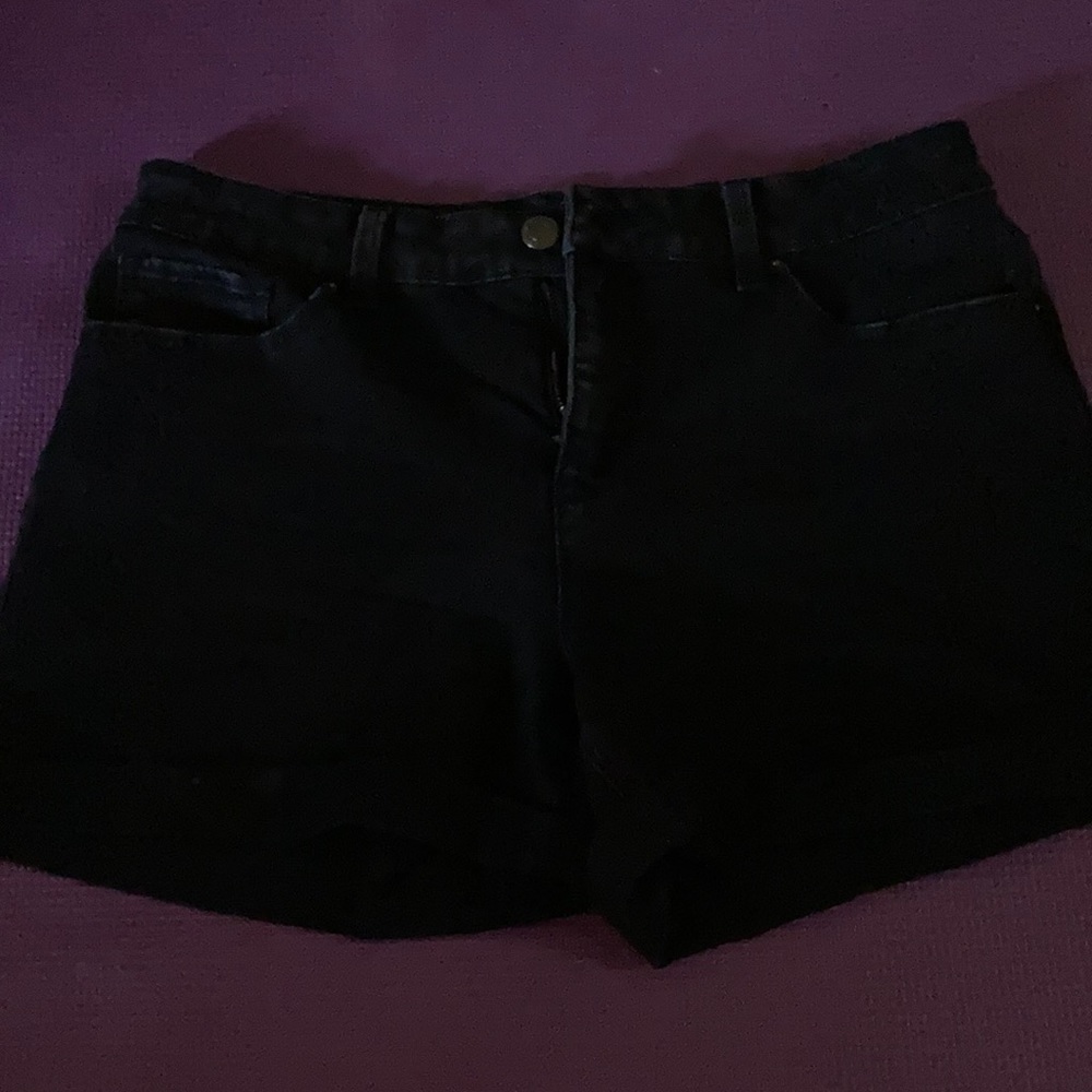 Black jean shorts